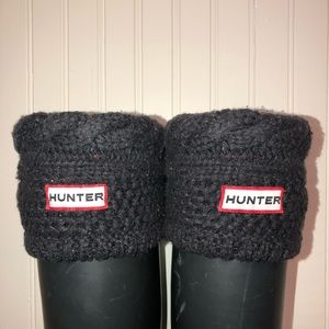 Hunter Tall Boot Sock - Dark Grey cable knit